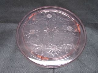 Vintage Pink Depression Glass Cake Plate 10 "
