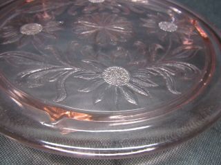 Vintage Pink Depression Glass Cake Plate 10 