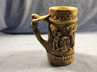 Vintage 1933 Chicago Worlds Fair Pottery Tankard Mug With Nude Handle