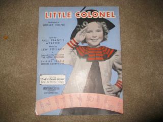 Shirley Temple In " The Little Colonel 1935 " Vintage Sheet Music - N/r
