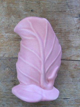 Vintage Royal Haeger Pottery Petite Rose Pink Leaf Vase