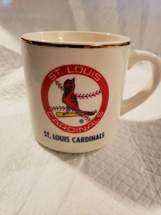 Vintage 1982 World Series St.  Louis Cardinals Coffee Cup Gold Trim