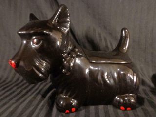 Vintage Black Scottie Dog Scottish Terrier Ceramic Cookie Jar Marcia 1970 - 80 