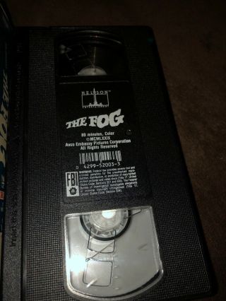 The Fog - (VHS,  1985) - HORROR SLASHER CULT RARE VINTAGE Jamie Lee Curtis 5