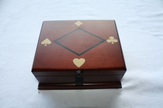 Vintage Wooden Playing Card Box,  The Bombay Company