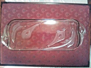 Vintage Mikasa Etched Frosted Glass Calla Lily Rectangle Serving Tray