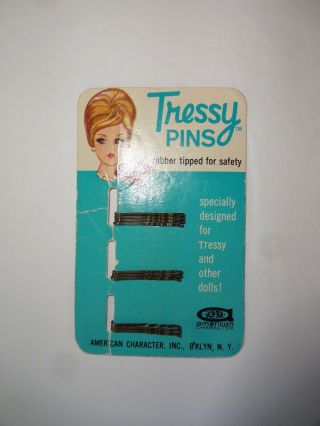Vintage American Character Tressy Pins Doll Hair Bobby Pins on Card 2