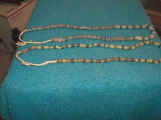2 Vintage African Trade Bead Necklace Sand Glass Beads (5)