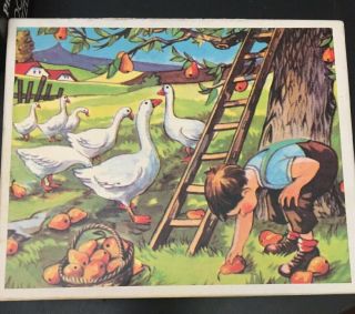 Vintage 20 Piece Farm Life /animals Wood Block Puzzle With Pictures Germany?