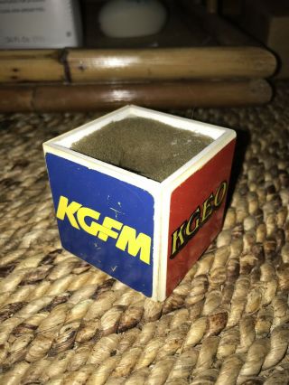 Vintage Kgfm Kgeo Radio Microphone Cover Rare Rca Topper Tv