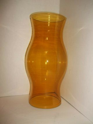 Vintage Dark Amber Glass Hurricane Candle Lamp Chimney Shade 5 " Open Ends 12 " H