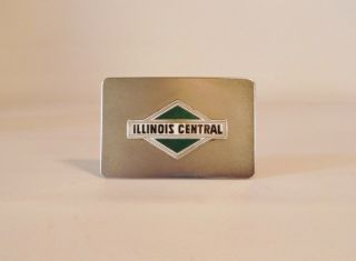 Vintage Illinois Central Green Diamond Railroad Train Conductors Belt Buckle