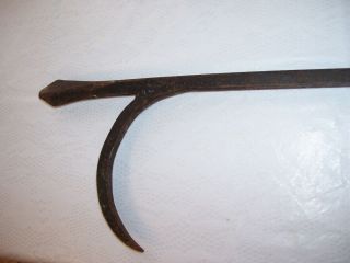 Primitive/vintage Long Forged Wrought Iron Fireplace Poker 36 3/4 " Long