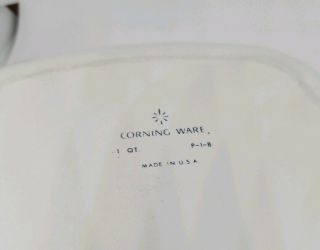 Vintage Corning Ware Blue Cornflower 1 Quart Casserole Dish with Lid P - 1 - B 4