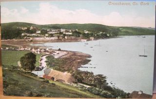 Vintage Irish Postcard Crosshaven Harbor Town West Cork Ireland Valentine Dublin