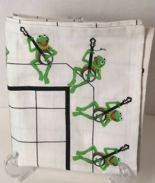 Vintage Muppets Kermit Playing Banjo Standard Sham Pillowcase Cutter Fabric Vtg