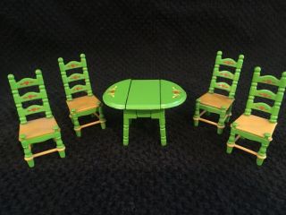 Vintage “the Littles” Kitchen Table & 4 High Back Chairs; 1980 Mattel