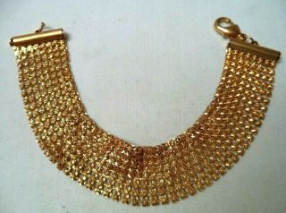 Stunning Vintage Estate Gold Tone Mesh 7 1/4 " Bracelet 2442n
