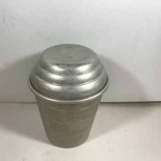 Vintage MIRRO 1 Cup Aluminum Shaker Measuring Cup Tight Fit Lid USA M2623 2