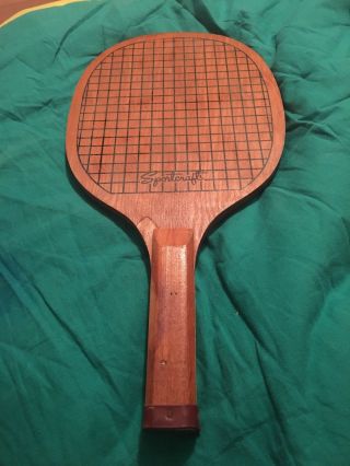 Vintage Single Sportcraft Wood Wooden Paddleball Paddle Ball Racket Racquet