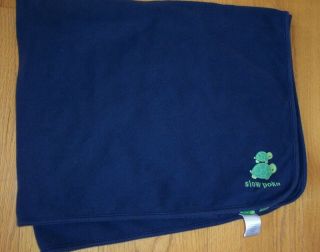 Vintage Gymboree Baby Navy Blue Green Slow Poke Turtle Cotton Blanket