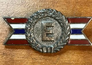 Vintage Ww Ii Army - Navy E Production Award Sterling Silver Pin/broach