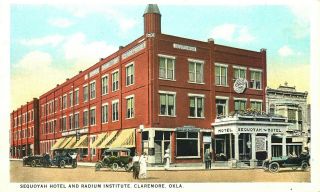 Sequoyah Hotel & Radium Institute,  Claremore,  Oklahoma,  Vintage Postcard