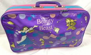 Vintage Disney Beauty And The Beast Girls Overnight Bag Travel Luggage Suitcase