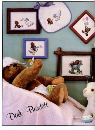 It ' s A Baby Cross Stitch Book - Dale Burdett - Teddies,  Samplers - Vintage 1984 2