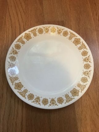 Vintage Corelle Gold Butterfly Flower 10 Inch Dinner Plate
