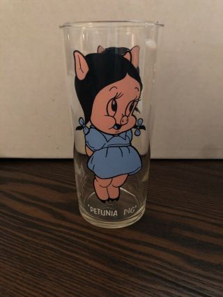 Vintage 1973 Pepsi Collector Series Looney Tunes Petunia Pig Drinking Glass