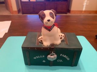 Wells Fargo Vintage Dog On Trunk Coin Bank