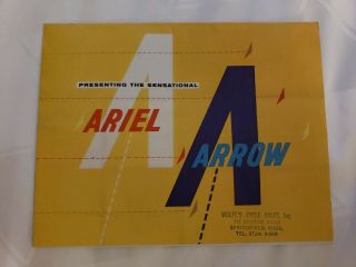 Ariel Arrow Brochure Vintage 1960 Motorcycle