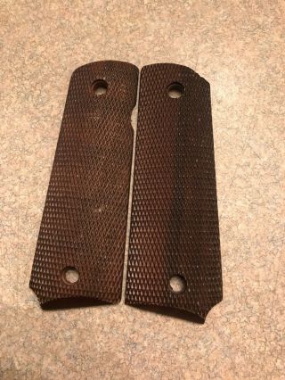 Vintage 1911 Full - Size Checkered Wood Grips