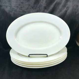 Set Of 5 Vintage Pyrex Tableware White Oval Platters 11 - 1/2”