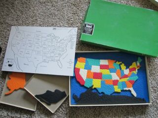 Vintage Lauri Educational United States Fit - A - State 2109 Usa Picture Puzzles