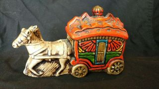 Horse Gypsy Circus Wagon Ceramic Incense Stick Holder Burner Vintage European