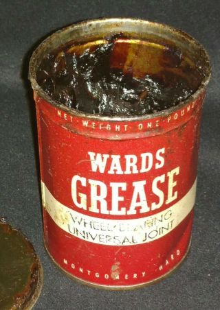 Vintage Wards Grease Can - Montgomery Ward - Almost Full