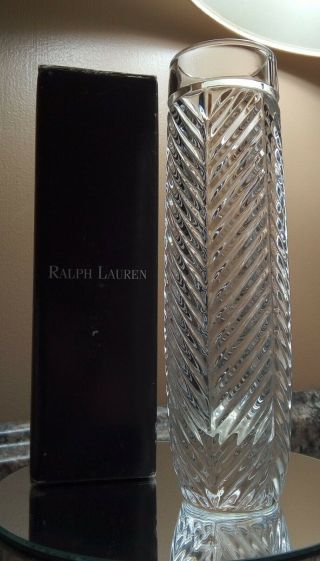 Vintage 7½ " Ralph Lauren Herringbone Bud Crystal Vase