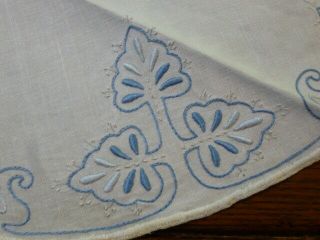 Vintage Mission Arts & Crafts Style Embroidered Fabric Linen Table Topper