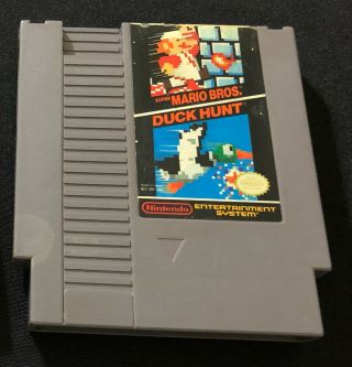 Vintage Nintendo Nes Mario Bros Duck Hunt Game Cartridge 1985