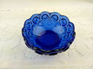 Vintage L.  E.  Smith Cobalt Blue Glass Moon & Stars Candy Dish 5