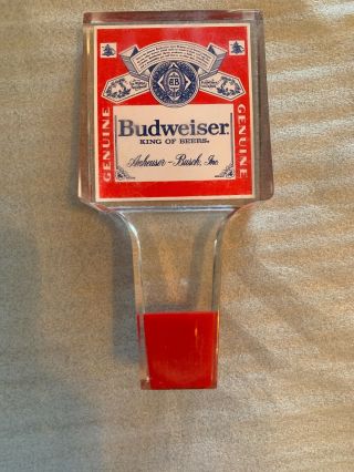 6” Vintage Budweiser Tap Handle.  Acrylic/lucite