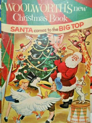 3 Vintage Christmas Books 1954 Woolworths,  Santa Claus in Storyland (Popup) 2
