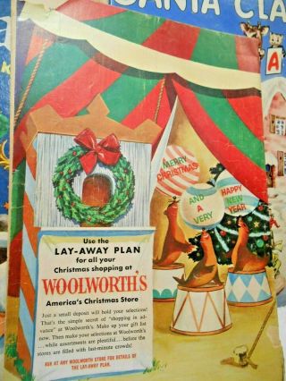 3 Vintage Christmas Books 1954 Woolworths,  Santa Claus in Storyland (Popup) 3