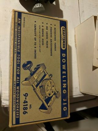 Vintage Craftsman Dowling Jig No.  9 - 4186 in the box Inc.  helpful hints 4