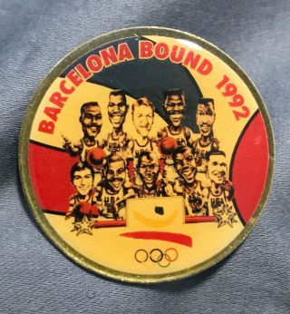 Vintage 1992 Olympic Basketball Dream Team Barcelona Bound Pin