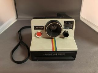 Vintage One Step Polaroid Land Camera Rainbow Stripe Black/white