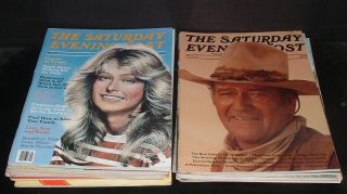 Lqqk 15 Vintage 1970s Saturday Evening Post,  Farrah Fawcett,  John Wayne,  Etc.