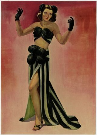 Vintage 1941 Neysa Mcmein Ziegfeld Follies Girl Costumed Showgirl Pin - Up Print